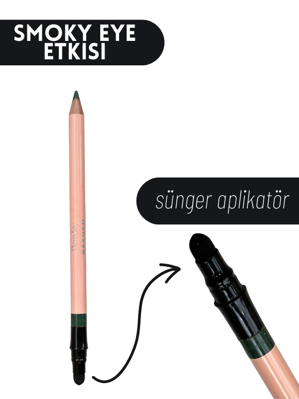 Smoky Göz Kalemi 03 Koyu Yeşil Eye Pencil Sünger Aplikatörlü