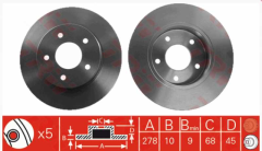 NİSSAN PRİMERA  ALMERA  ARKA FREN DİSK 278MM 00- 2002- P12Nı