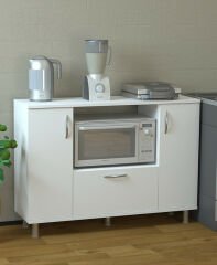 GÖKBERK GB-2600 3 KAPAKLI FIRIN BÖLMELİ ÇOK AMAÇLI DOLAP %100 MDF