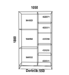 ÖZEL ÖLÇÜ 6 KAPAKLI ANKASTRE FIRIN BÖLMELİ ÇOK AMAÇLI DOLAP