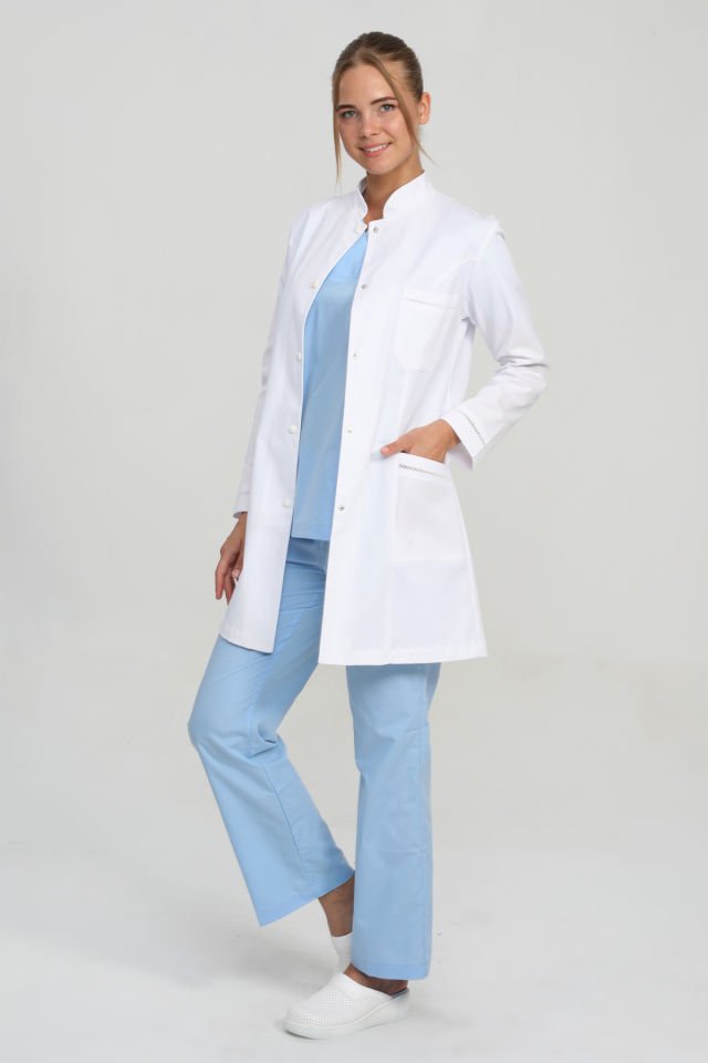 Kadın Grey Red Gabardin Nakış Detaylı Önlük