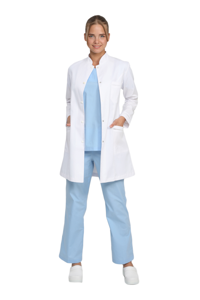 Kadın Grey Red Gabardin Nakış Detaylı Önlük