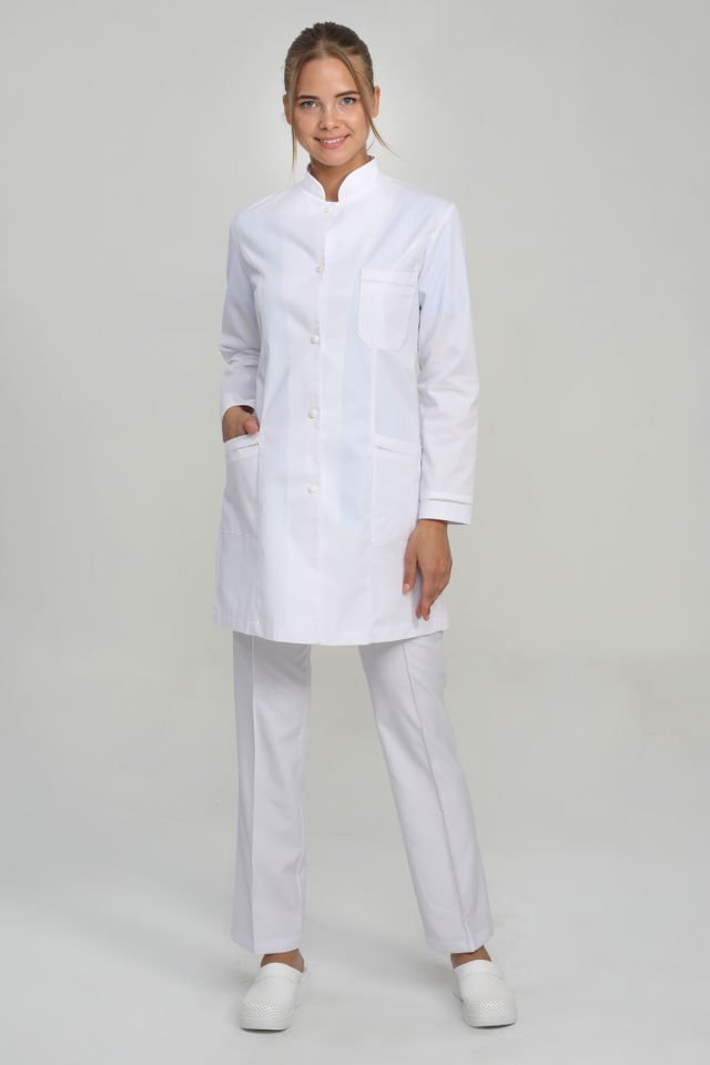 Kadın Grey Red Gabardin Nakış Detaylı Önlük