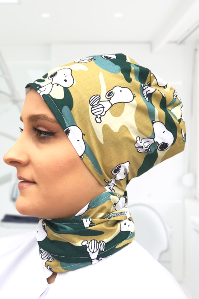 Snopy Desenli Doktor Hemşire Tesettür Cerrahi Bone(Kopya)