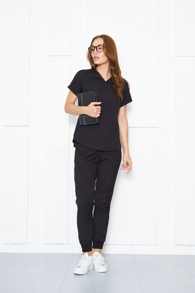 Siyah Likralı Kadın cerrahi Takım