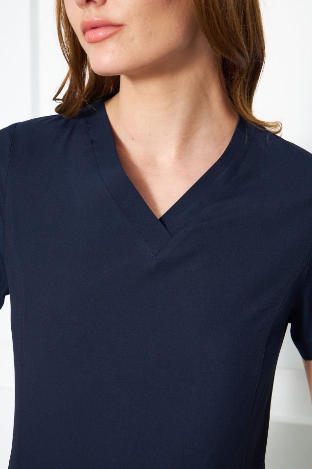 Lacivert Likralı Kadın Cerrahi Takım