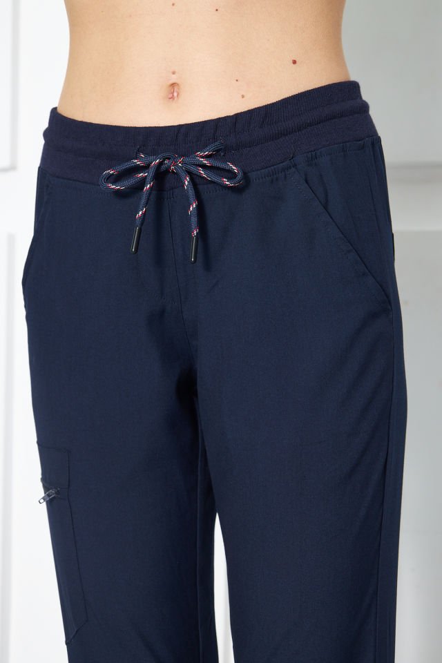 Lacivert Likralı Kadın Cerrahi Takım