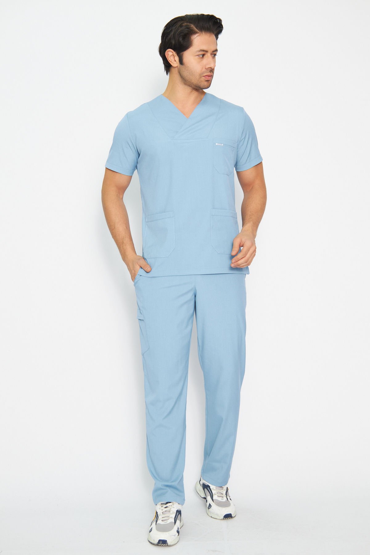 Bebe Mavi Likralı Erkek Cerrahi Takım