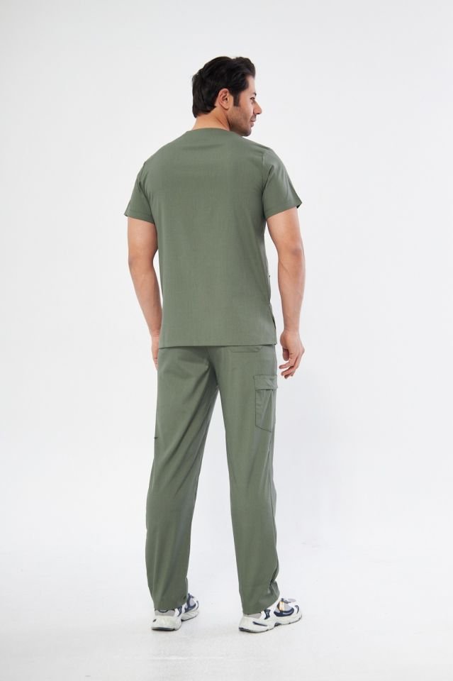 Küf Yeşili Likralı Erkek Cerrahi Takım