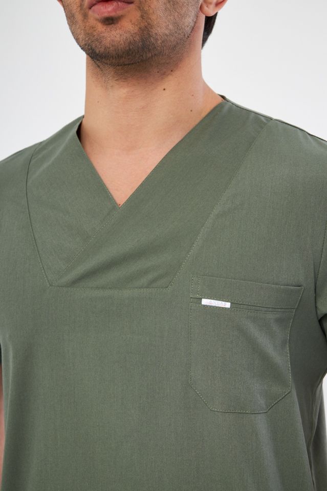 Küf Yeşili Likralı Erkek Cerrahi Takım