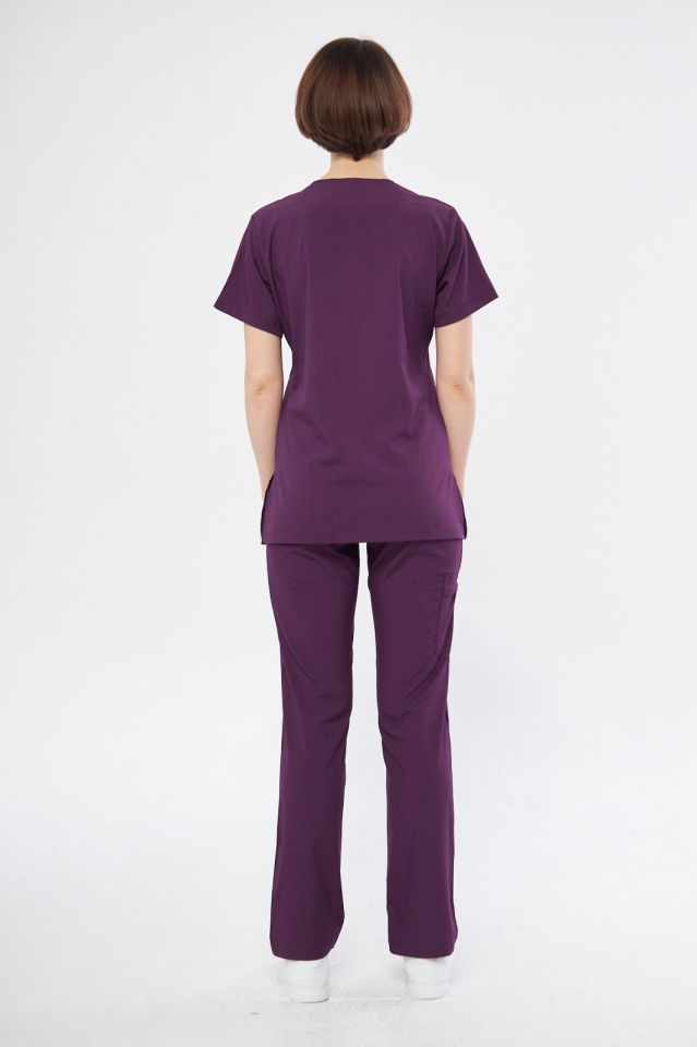 Mor Likralı Kadın Cerrahi Takım