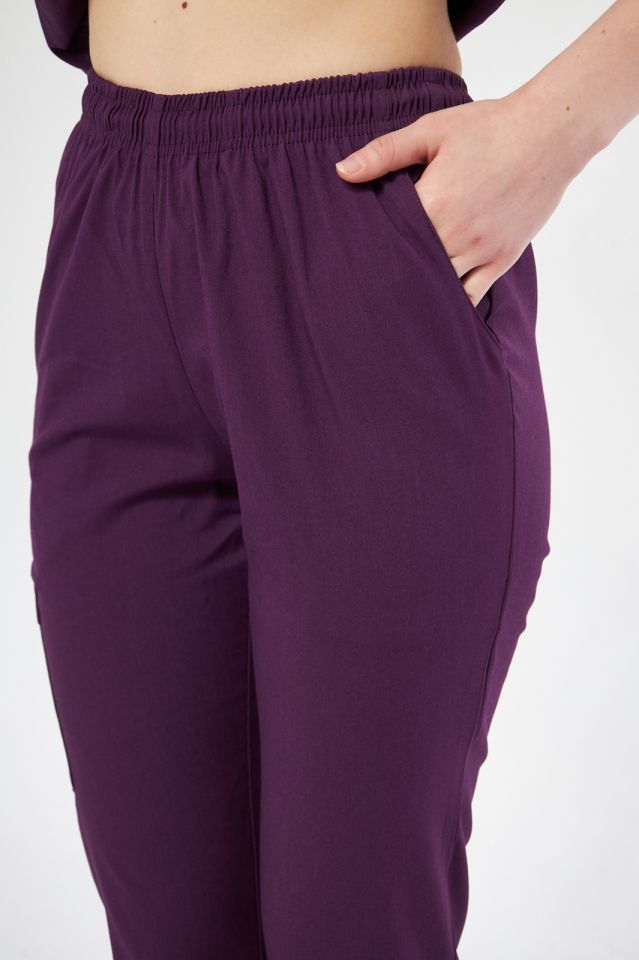 Mor Likralı Kadın Cerrahi Takım