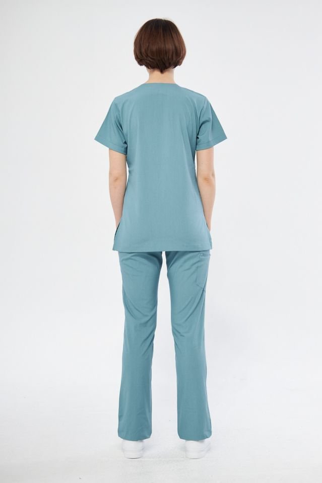 Bebe Mavi Likralı Kadın Cerrahi Takım