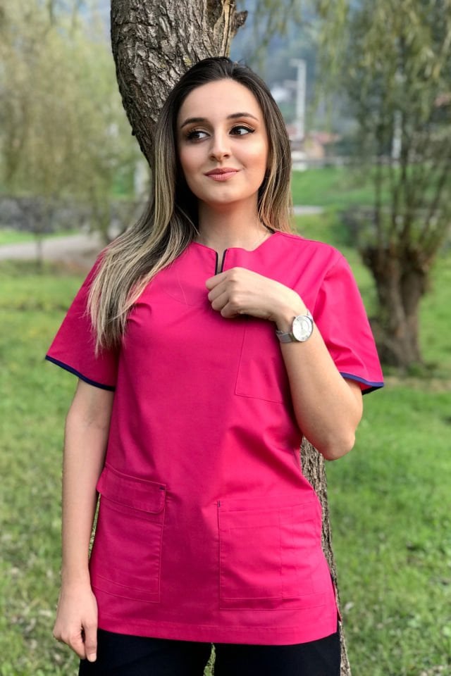 Kadın Grey Red Cep Kapaklı Fuşya Tek Üst Forma