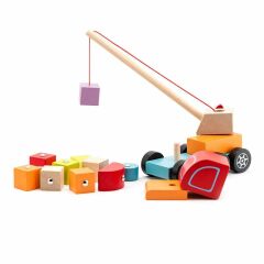 Woody Ahşap Mıknatıslı Vinç ve Yapı Blokları Oyun Seti