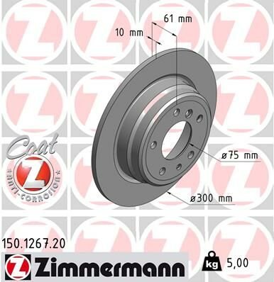 FREN DISKI ON BMW E34 90 95-ZIMMERMANN 150.1267.20-34216756537-34211162305