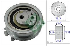 EKSANTRİK GERGİ RULMANI POLO-GOLF6-JETTA-PASSAT-T5-CRAFTER-AMAROK-A3-A4-LEON 1.2-1.6-2.0 TDI-INA 531082510-03L109243F-03L109243C-03L109243B