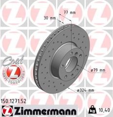 FREN DISKI ON BMW E39 E32 E38 E31 DELIKLI-ZIMMERMANN 150.1271.52-34116757747-34116757746
