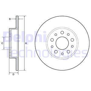 FREN DİSKİ ARKA FIAT 500 L 12 EGEA 15 1.0 1.3 MTJ 1.4 1.6 MTJ 15 251x41x5 DELİK-DELPHI BG4655C-51885409-52067389-52067390-51808471
