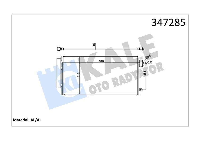 KLİMA KONDENSERİ FIAT EGEA-500L 12 1.3-1.6 MULTİJET-1.4 BENZINLI AL-PL-BRZ-KALE 347285-51887955-52102801