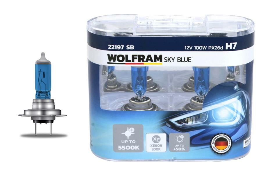 AMPUL 12V H7 100 PX26d SKY BLUE BEYAZ IŞIK-WOLFRAM 22197 SB