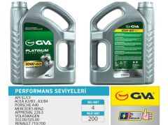 MOTOR YAĞI 10W40 4 LT PLATINUM YARI SENTETİK API SL/CF-GVA 9920322-10W40-PO1114961-510000013