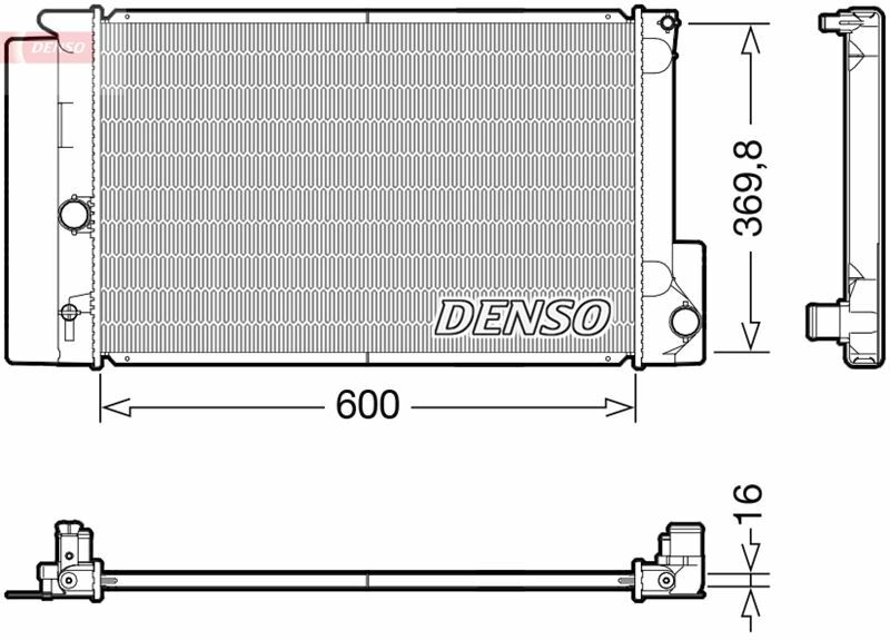 RADYATÖR AURIS-AVENSIS-COROLLA-VERSO MEKANİK AL/PL/BRZ 600x378x16-DENSO DRM50126-164000D400-164000D410-1640022160