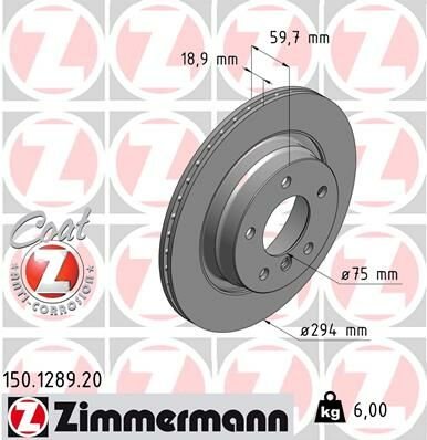 FREN DISKI ARKA BMW E46 98 05-ZIMMERMANN 150.1289.20-34216864056