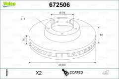 FREN DISKI ARKA BMW E87 E90 E84-VALEO 672506-34216864901