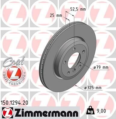 FREN DISKI ON BMW E46 Z4 E85 E86 HAVALI KAPLAMALI-ZIMMERMANN 150.1294.20-34116864047