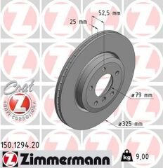 FREN DISKI ON BMW E46 Z4 E85 E86 HAVALI KAPLAMALI-ZIMMERMANN 150.1294.20-34116864047