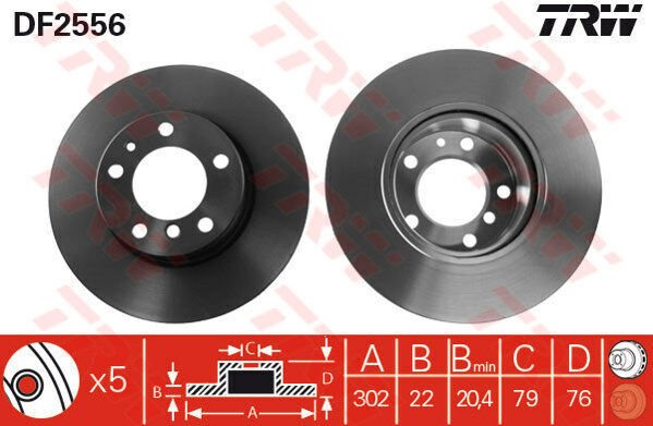 FREN DISKI ON BMW E34 E32-TRW DF2556-34116756534
