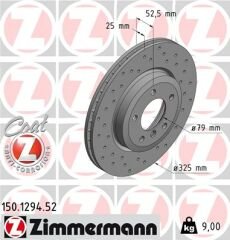 FREN DISKI ON BMW E46 Z4 E85 E86 HAVALI KAPLAMALI DELIKLI-ZIMMERMANN 150.1294.52-34116864047