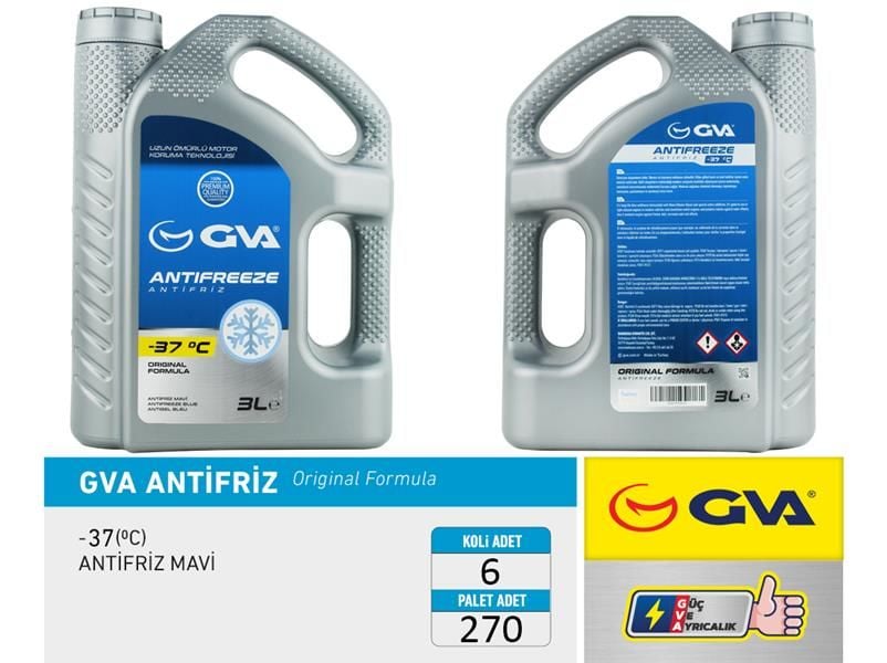 ANTİFRİZ 3 LT -37 C MAVİ Koli 6 Ad-GVA 9930223