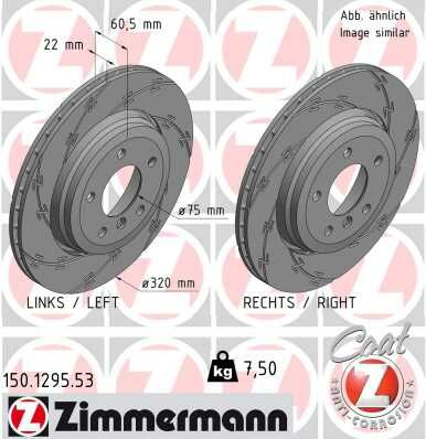 FREN DISKI ARKA BMW E46 Z4 E85 E86 HAVALI KAPLAMALI CIZGILI-ZIMMERMANN 150.1295.53-34216864052