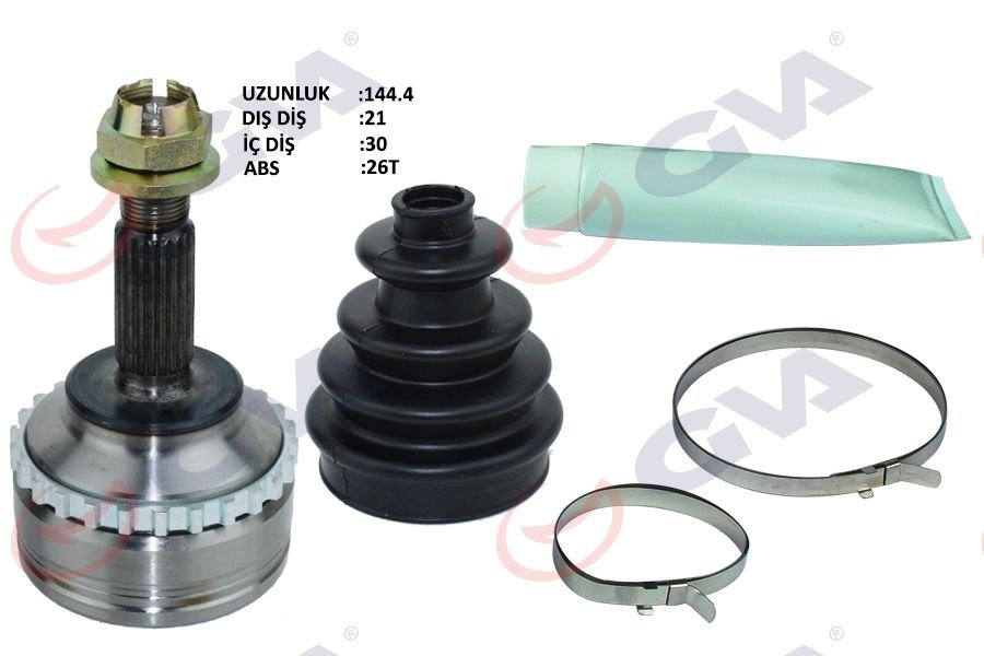 AKS KAFASI DIŞ ÖN CLIO II 1.4i 16V 98-05 KANGOO 98-08 ABS Lİ 26DİŞ 21x30x52.2 144.5mm-GVA 4414110K-7700110484
