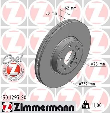 FREN DISKI ON HAVALI BMW X3 E83 X5 E53-ZIMMERMANN 150.1297.20-34116794304-34116766036
