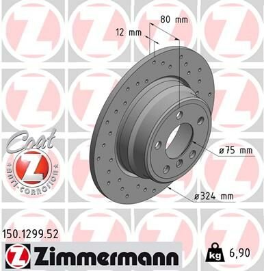 FREN DISKI ARKA BMW X5 E53 00 06 DELIKLI-ZIMMERMANN 150.1299.52-34216859678-34216794299