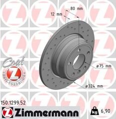 FREN DISKI ARKA BMW X5 E53 00 06 DELIKLI-ZIMMERMANN 150.1299.52-34216859678-34216794299