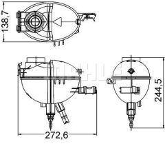 RADYATOR YEDEK SU DEPOSU MERCEDES W204 S204 C204 C218 X218 W212 S212 C207 A207 X204-MAHLE CRT209000S-A2045000749