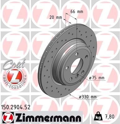 ARKA FREN AYNASI BMW 3 F30-F80-F31-F34 4 F32-F82-F36 DELİKLİ 986479622-DF6512S-ZIMMERMANN 150.2904.52-6792233-34216792233-6864899