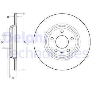 FREN DİSKİ ÇİFTLİ PAKET - BOYALI. DELİKSİZ ARKA AUDI A4. A5 05/2015-DELPHI BG4800C-8W0615601C
