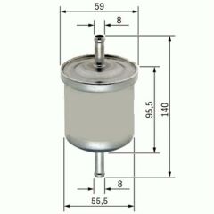 YAKIT FİLTRESİ VECTRA A-ASTRA F-P106-P205-P306-P309-POLO-CADDY-CORDOBA-AUDI A6-IBIZA-INCA-LEXCAN x-SARDES SF106-1567.28-6N0201511-4435144-818513