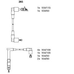 ATESLEME KABLOSU SETI MERCEDES M119 W124 W210 W140-BREMI 265-0300890635
