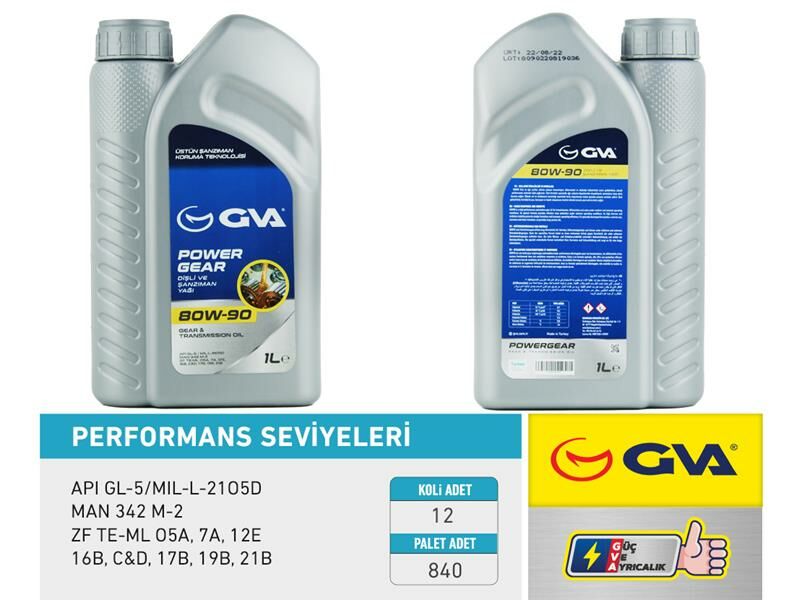 ŞANZIMAN YAĞI 80W90 1 LT API GL-5-GVA 9920750-80W90
