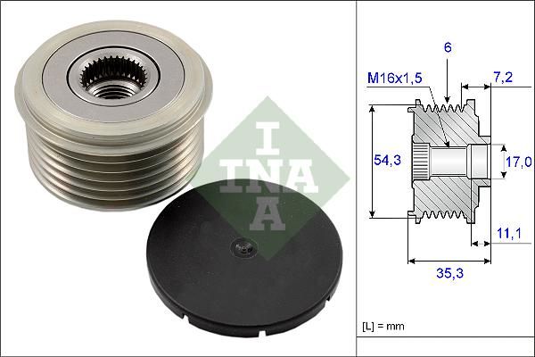 ALTERNATÖR KASNAĞI RULMANLI DUCATO-SCUDO-BOXER-EXPERT-JUMPER-JUMPY-XSARA 2.0-2.2-2.3 JTD-HDİ 6K-INA 535003910-77363303