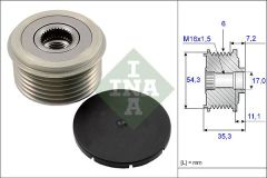 ALTERNATÖR KASNAĞI RULMANLI DUCATO-SCUDO-BOXER-EXPERT-JUMPER-JUMPY-XSARA 2.0-2.2-2.3 JTD-HDİ 6K-INA 535003910-77363303