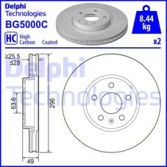 ARKA FREN DİSK VOLVO S60 2019 S90 2016 2019 V60 2018 V90 2016 CAP296X5 16 JANT-DELPHI BG5000C-31423722