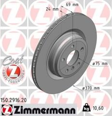 FREN DİSKİ. ARKA. 370 /23.9-22.4 MM . HAVA KANALLI. KAPLAMALI. YÜKSEK KARBON ALAŞIMLI. CİVATA KİTİ 986479730-DF6311S-ZIMMERMANN 150.2916.20-34216775291