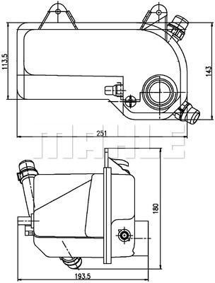 RADYATOR SU DEPOSU BMW E53 M54 M62-MAHLE-17107514964